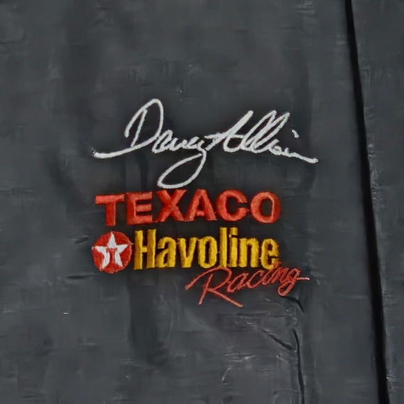 Davey Allison NASCAR Texaco Havoline Racing Jacket Black USA Made Mens Large - Picture 4 of 7